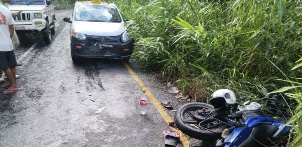 नौडाँडामा ट्याक्सीको ठक्करबाट मोटरसाइकल चालकको मृत्यु ।